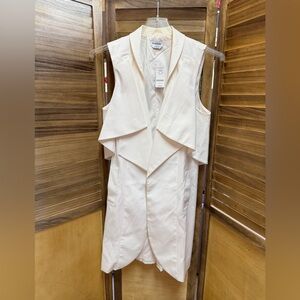 Bebe Cream Sleeveless Trench Coat
